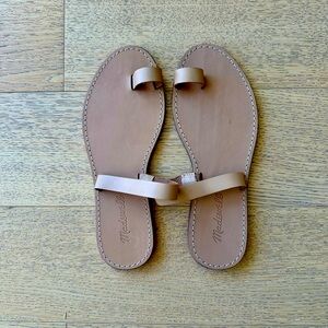 Madewell Boardwalk Bare Slide Toe Ring Leather Sandal